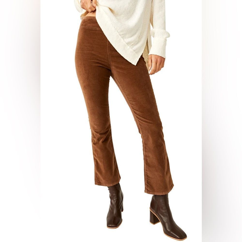 Free People In My Feelings Crop Boot Brown Corduroy Pants S